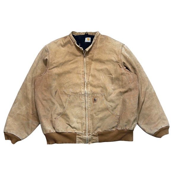 Carhartt Other - Vintage Carhartt Workwer Zip Up Coat Duck Brown Cut Hood